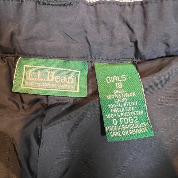 LL Bean Youth Girls Snow Ski pants Size 18 Insulated Black with Star Embroidery - Picture 5 of 9